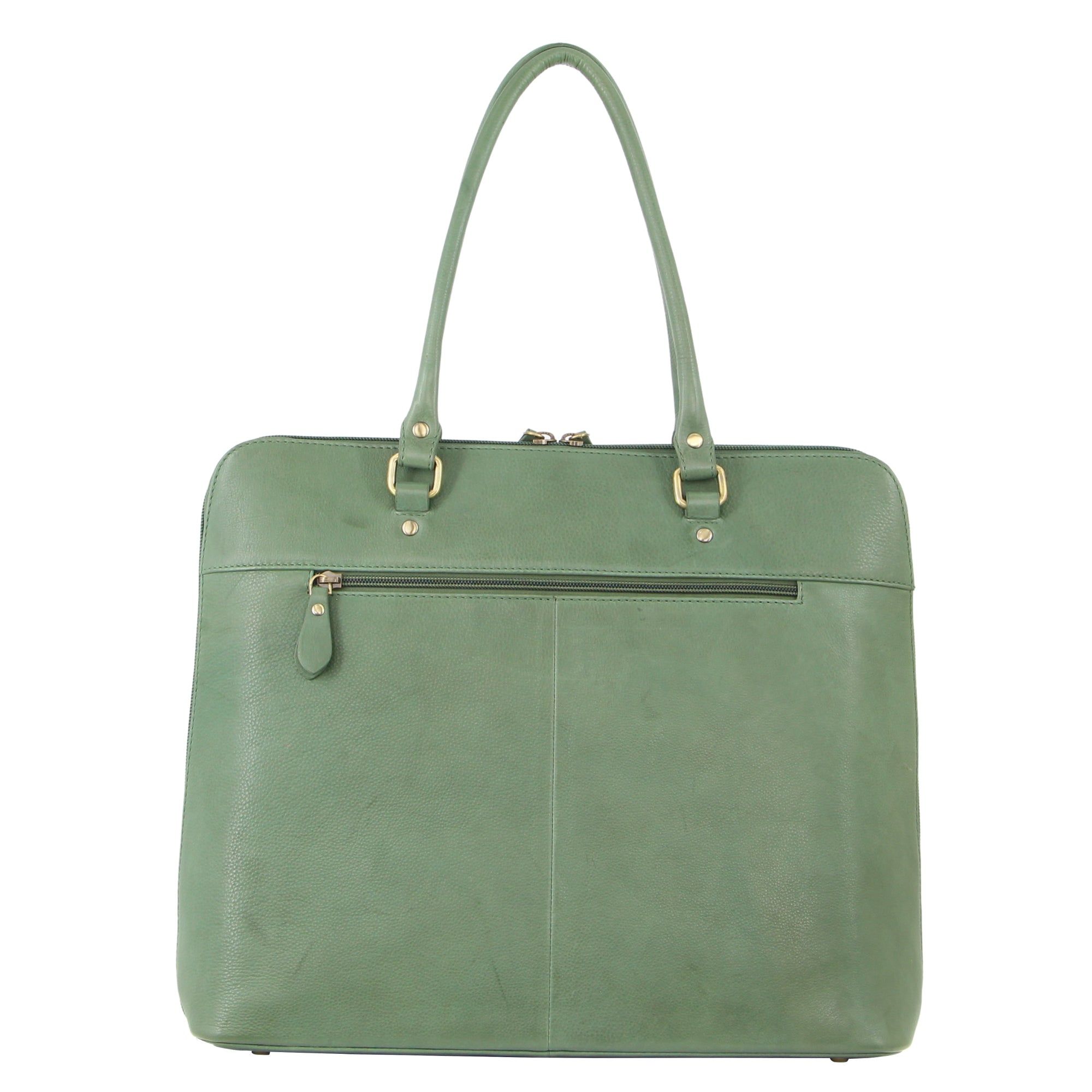 Torby Biznesowe Pierre Cardin Herringbone Leather Large Business Bag Damskie Zielone | ADWHX-5463