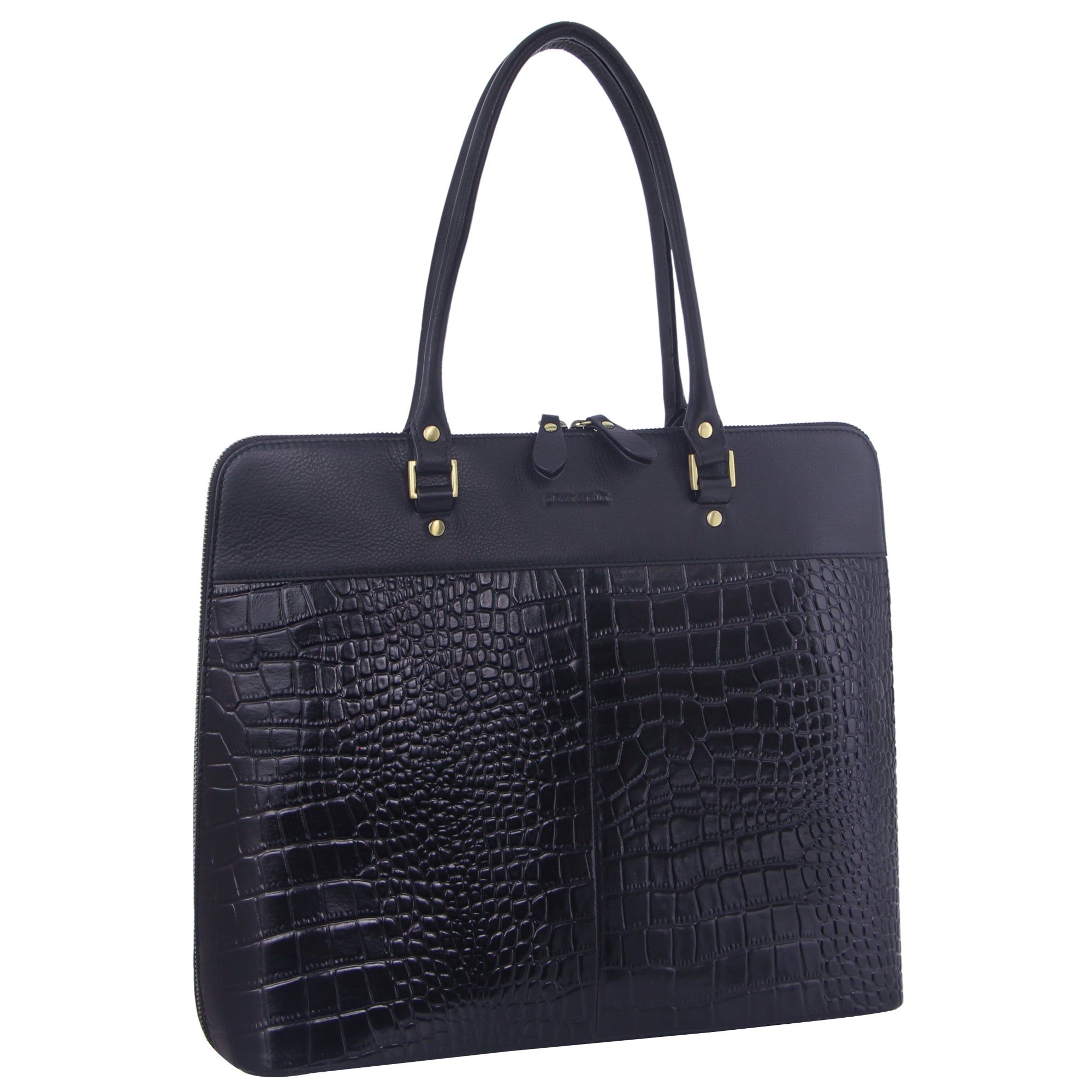 Torby Biznesowe Pierre Cardin Leather Computer Laptop Bag Damskie Granatowe | DTFQH-0926