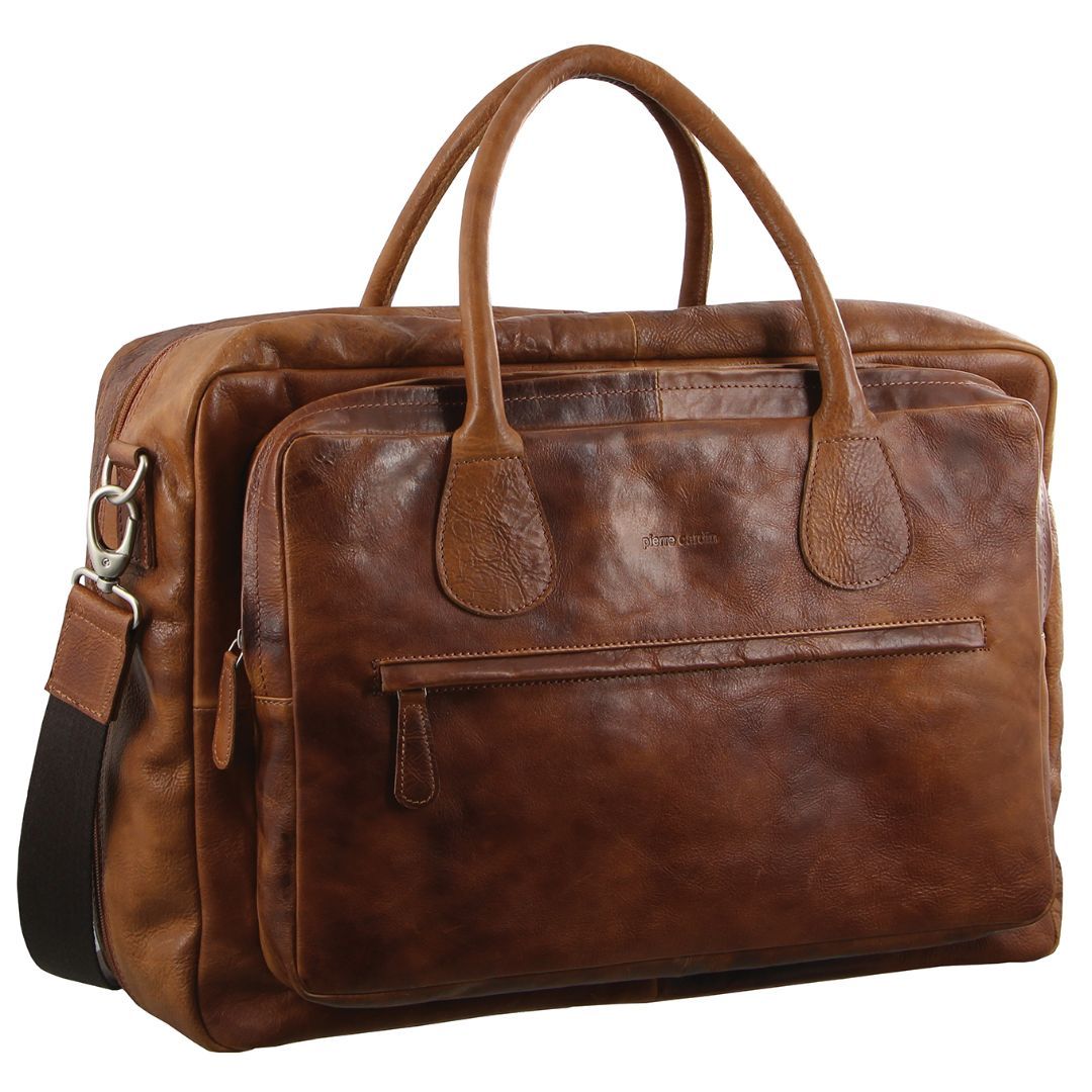 Torby Kurierskie Pierre Cardin Rustic Leather Business Bag Męskie Brązowe | AOMIC-2471