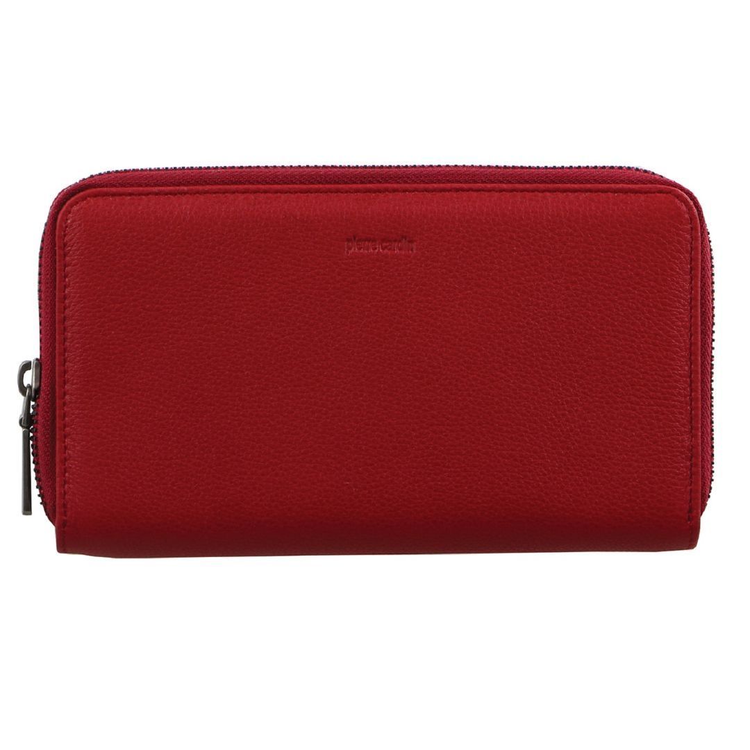 Zapinaj Portfele Pierre Cardin Italian Leather Double Zip Wallet Damskie Brązowe | OXLPJ-2167