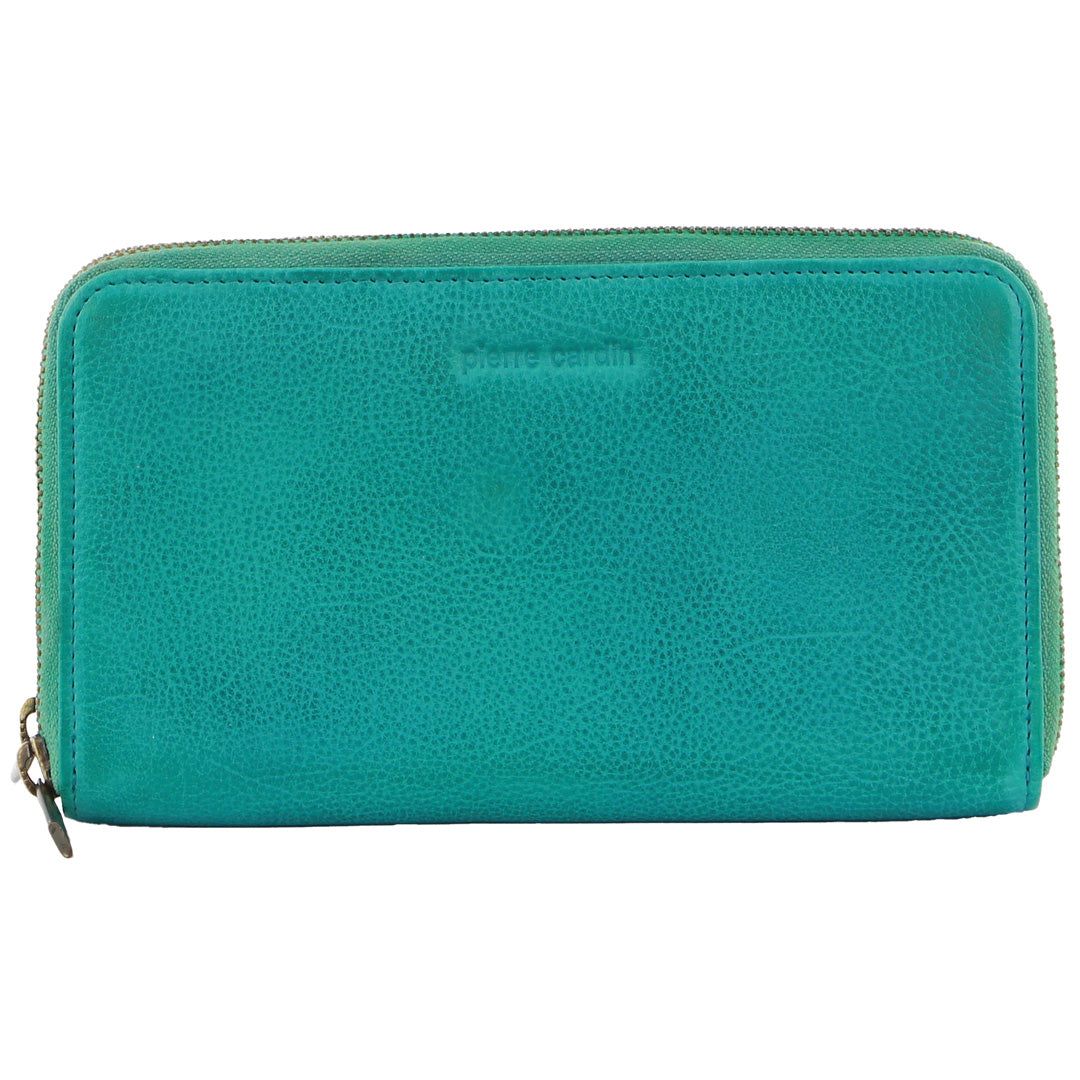 Zapinaj Portfele Pierre Cardin Italian Leather Double Zip Wallet Damskie Czerwone | LHFKW-7149
