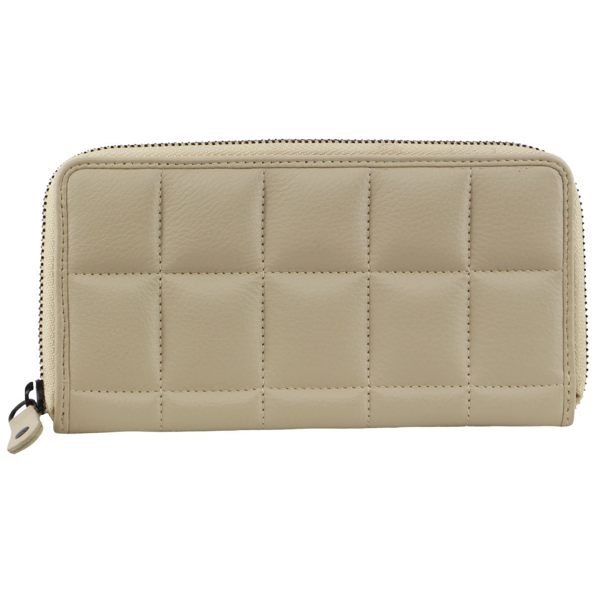 Zapinaj Portfele Pierre Cardin Italian Pleated Leather Zip Wallet Damskie Cement | ESNXI-8702
