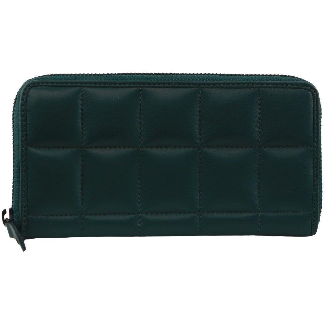Zapinaj Portfele Pierre Cardin Italian Pleated Leather Zip Wallet Damskie Zirkon | DWLNT-1038