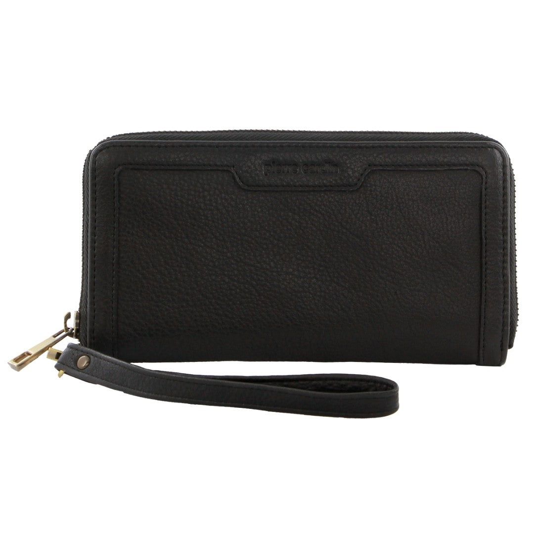 Zapinaj Portfele Pierre Cardin Leather Zip around wallet w Wristlet Damskie Turkusowe | XAZYC-3275