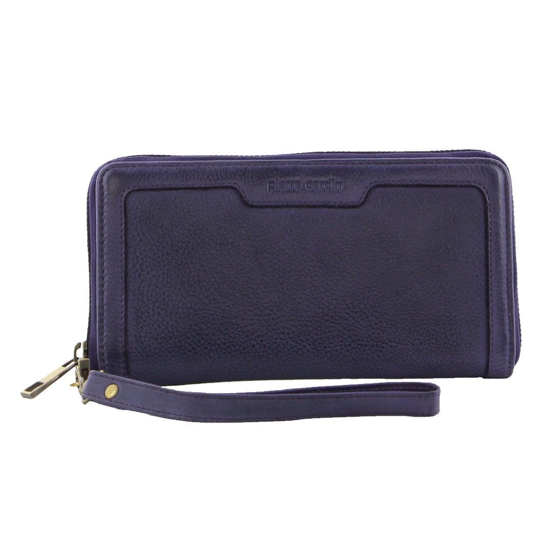Zapinaj Portfele Pierre Cardin Leather Zip around wallet w Wristlet Damskie Głęboka Turkusowe | JEWGF-3870